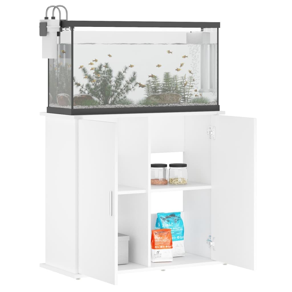 Tomostar Support pour Aquarium, Meuble pour Aquarium Meuble de Base Table d'aquarium blanc 81x36x73 cm bois d'ingénierie