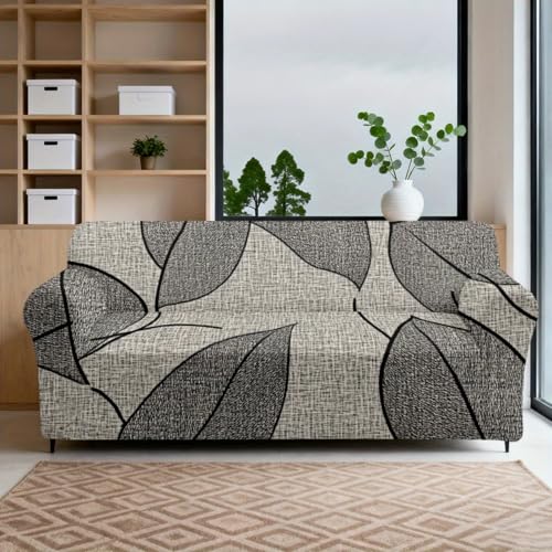 Funda Sofa 3 Plazas Gris Negro General Funda De Sofá Elástica En Spandex,Anti Gatos Arañazo Y Perros Mascotas,Antideslizante Protector Sofa,Adecuado para Sala De Estar