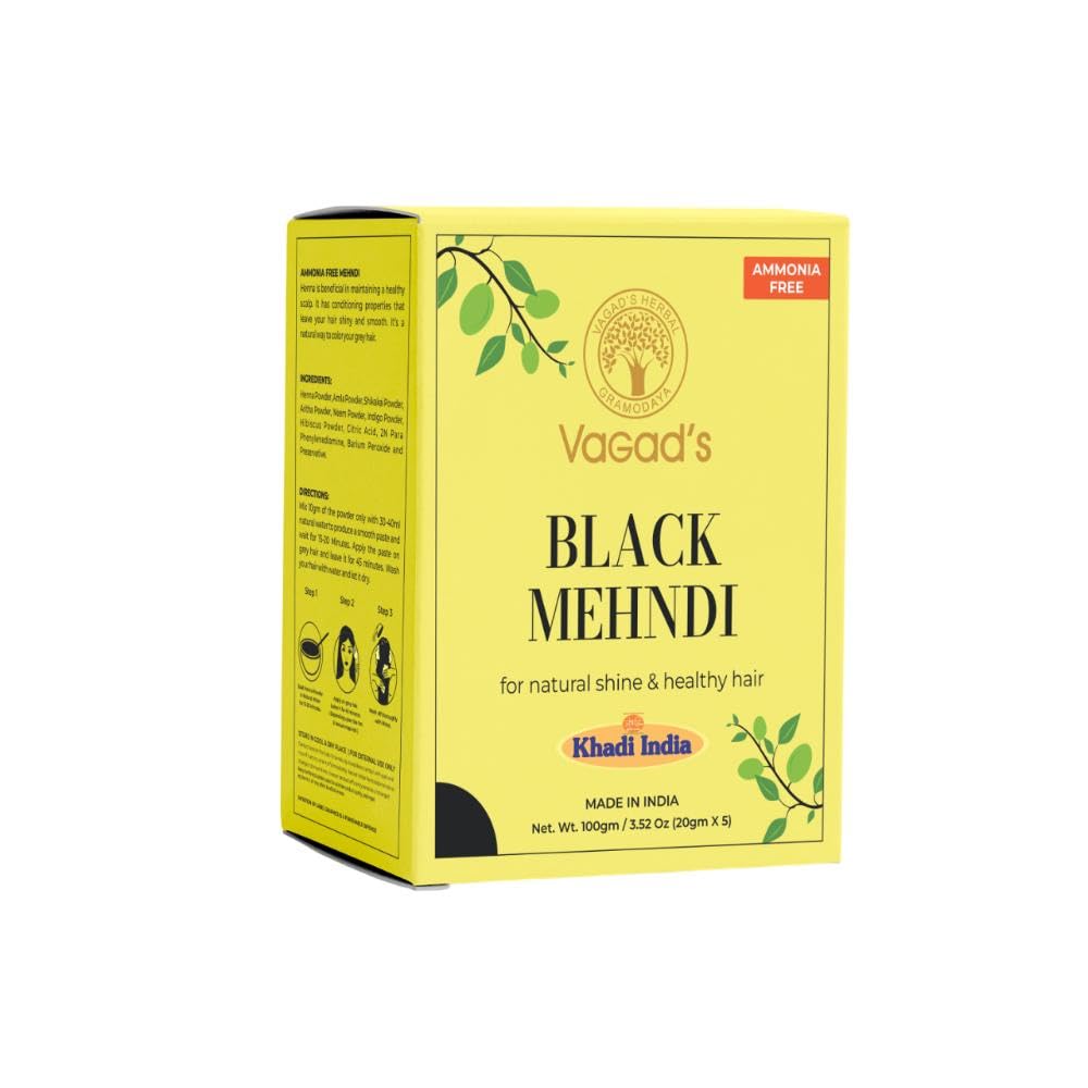 Herbal Black Mehndi for Hair, 100g | Henna with Amla, Shikakai, Aritha & Methi | Natural-Looking Black Tone, Grey Blending, Shine & Smoothness | Herbal Care Powder for All Hair Types-picture-38