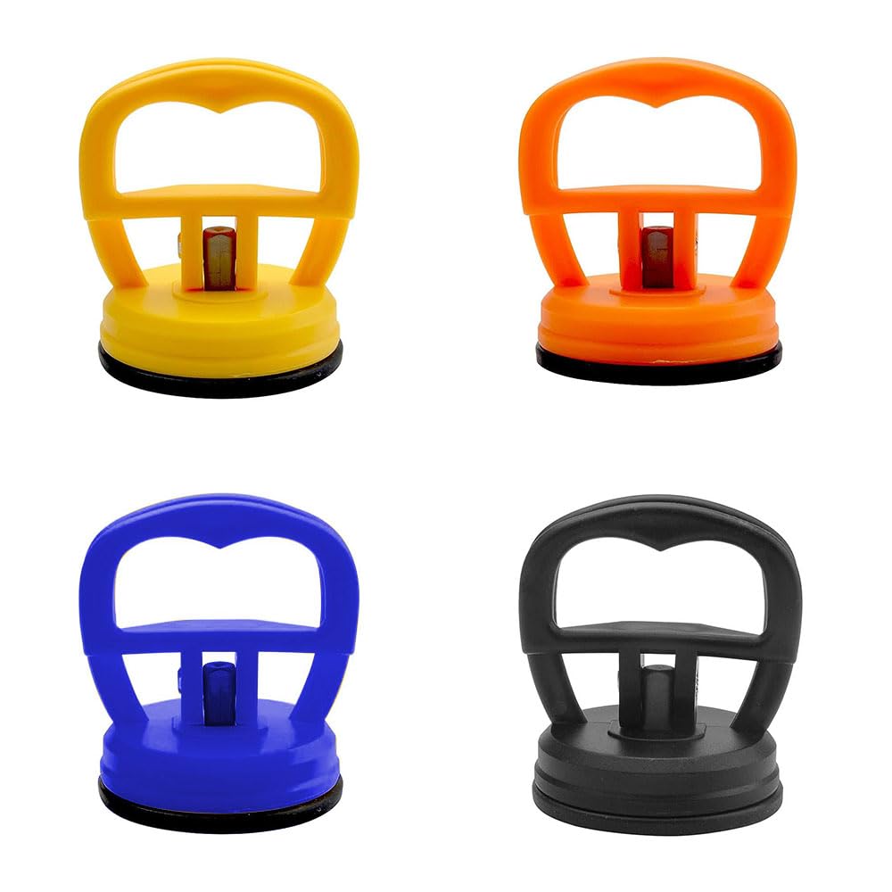 Loopunk4 pcs Car Dent Puller,Car Dent Puller Removal Kit,Dent Repair Puller Lifter Sucker Dent Puller Removal Tool(Orange,Yellow,Blue,Black)