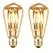 E27 Edison Vintage LED Retro Glühbirnen 2 Stück 4Watt 400 Lumen pro Glühbirne, entspricht 40Watt Glühlampe, 2700 Kelvin Warmweiß, Antike Glühbirne Ideal für Nostalgie und Retro Beleuchtung