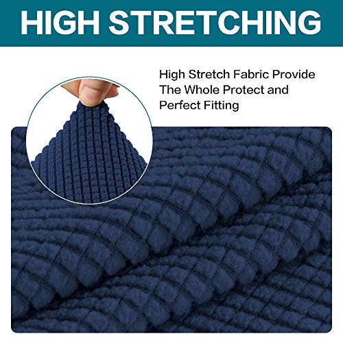 Turquoize 2 Piece Chair Covers Chair Slipcovers For Living Room Armchair Sofa Covers Chair Couch Cover With Arms Washable Furniture Protector For Chairs Feature Thick Jacquard Fabric (Chair, Navy) #TOP4