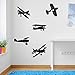 Juego de adhesivos para pared, diseño de avión, avión, avión, avión, decoración de pared, pegatinas de pared, pegatinas de pared, pegatinas de pared, pegatinas de pared, pegatinas de pared para decoración de bricolaje, decoración de pared removibles, pegatinas coloridas
