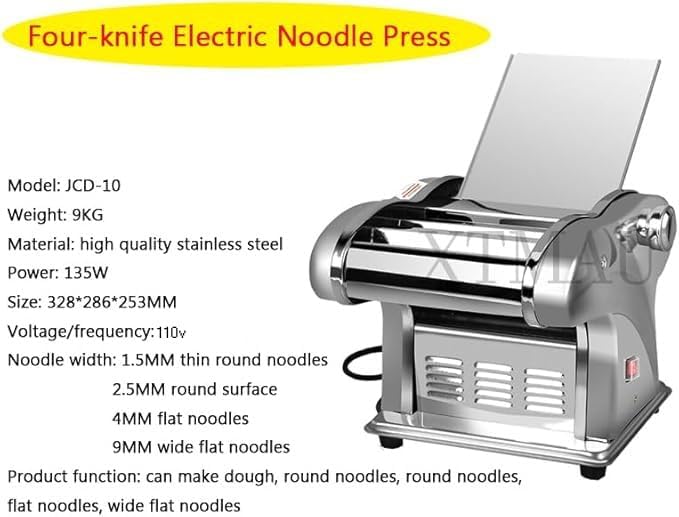 Pasta Noodle Machine Electric Noodle Maker Machine Commercial Household Stainless Steel Noodle Press Machine image 3