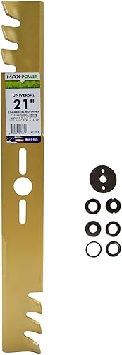 Maxpower 331981B - Cuchilla universal para cortacésped de metal dorado de 21 pulgadas, color negro y marrón