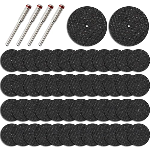 Image of 50PCS Rotating Cutting Wheel with 1-1 /4 inch Reinforced Fiberglass Cut Off Wheels &4PCS Mandrels Rotary Tool Accessories for Cutting Metal, Wood, Stone