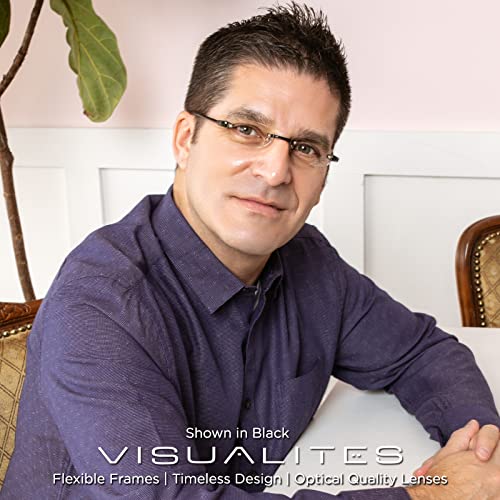 Visualites 5 Pearl 1.50 Lightweight Oval Rimless Reading Glasses For Men And Woman #TOP7