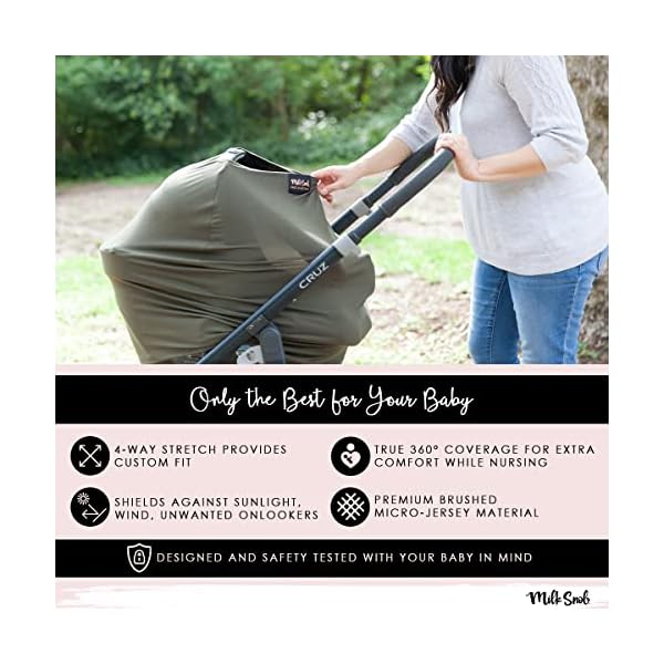 Milk Snob Originaler 5-in-1-Luxe-Bezug in Oliv – Zusätzliche Privatsphäre für Stillen, Babyschale, Babytrage… – Bild 3