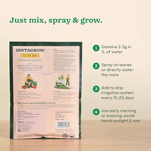 Image of Ugaoo InstaGrow NPK 12:61:00 Fertilizer (250g) | High Phosphorus Water-Soluble Fertilizer for Fast Root & Flower Growth | Ideal for Fruits & Vegetables