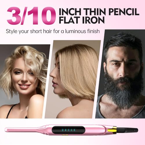 Mini plancha para cabello corto con pantalla LED miniatura 6