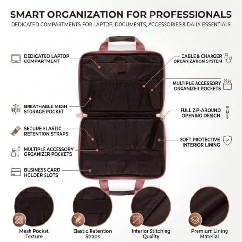 Image of VISMIINTREND Stylish Leather Laptop Bags for Men & Women | Office, Messenger, Shoulder, Handbag | Fits 13 inch,14 inch, 15.6 Inch Laptops, Macbook | Corporate Gifts for Men, Clients, Employees