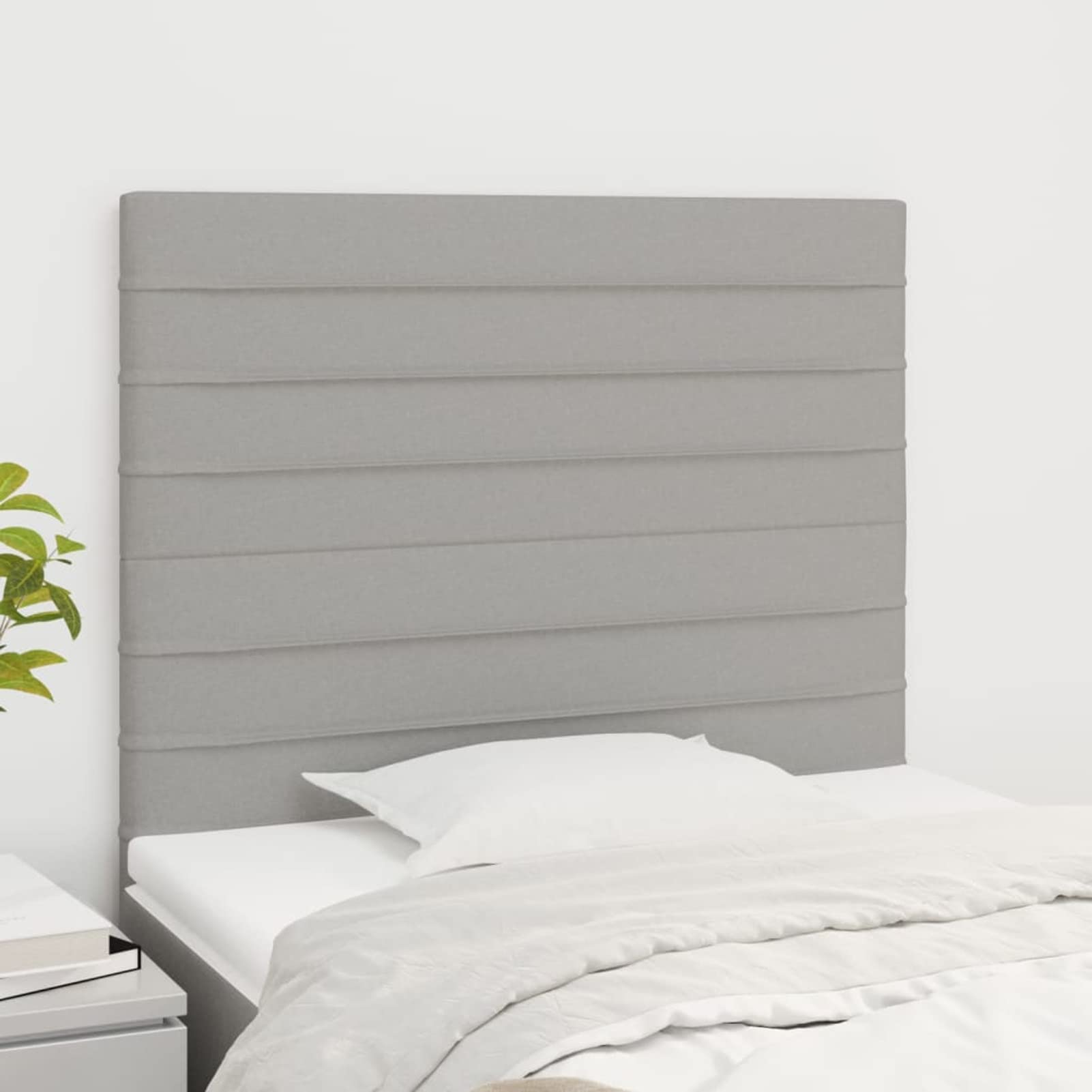Cabeceros 2 Unidades, Cabezal De Cama, Cabezales Dormitorios Modernos, Cabecera para Cama, Cama Cabeza, de Tela Gris Claro 100x5x78/88 cm