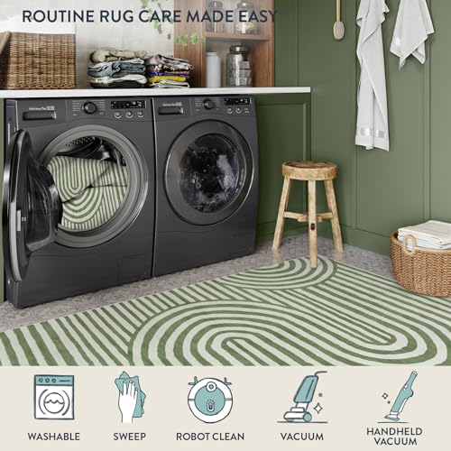 Tapete decorativo ultrasuave verde 5x7 ft miniatura 5