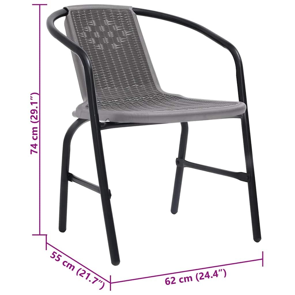 Gartenstühle 2 Stk. Kunststoff Rattan-Optik und Stahl 110 kg
