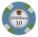 Pack of 50 Showdown Poker Chips, Heavyweight 13.5-gram Clay Composite by Claysmith Gaming ($10 Blue)