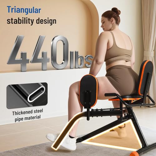 HXD-ERGO Hip Abductor Machine for Home Gym, 6-Level Glute Machine & Thigh Workout Equipment, Booty Builder with Plush Padding, Compact Leg Exercise Euipment for Women & Men - Image 6