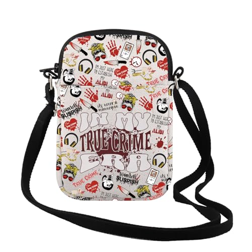 TSOTMO Crime Shows Gift In My True Crime Era Crossbody Bag Sarcastic Gift True Crime Bag Gift for Sister
