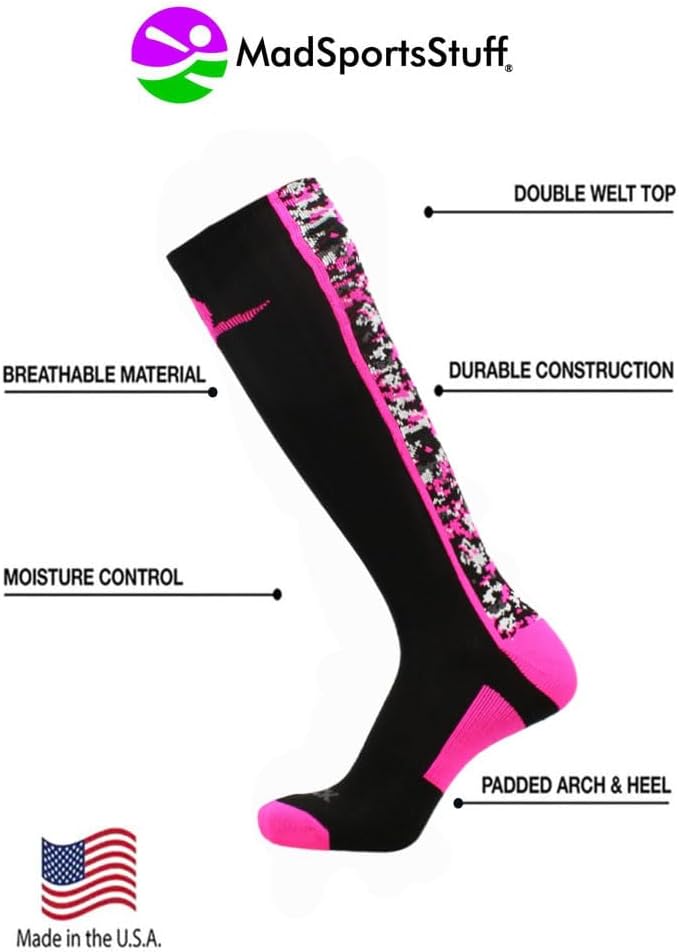 Miniatura 4 de TCK Digital Camo Aware Over the Calf Socks Pink Ribbon Softball Soccer Football