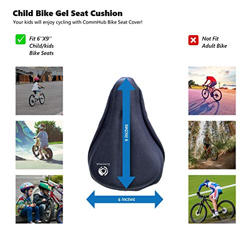 image for COMMHUB Kids Bike Gel Seat Cushion Cover, Child Bike Seat Cover, Comfo