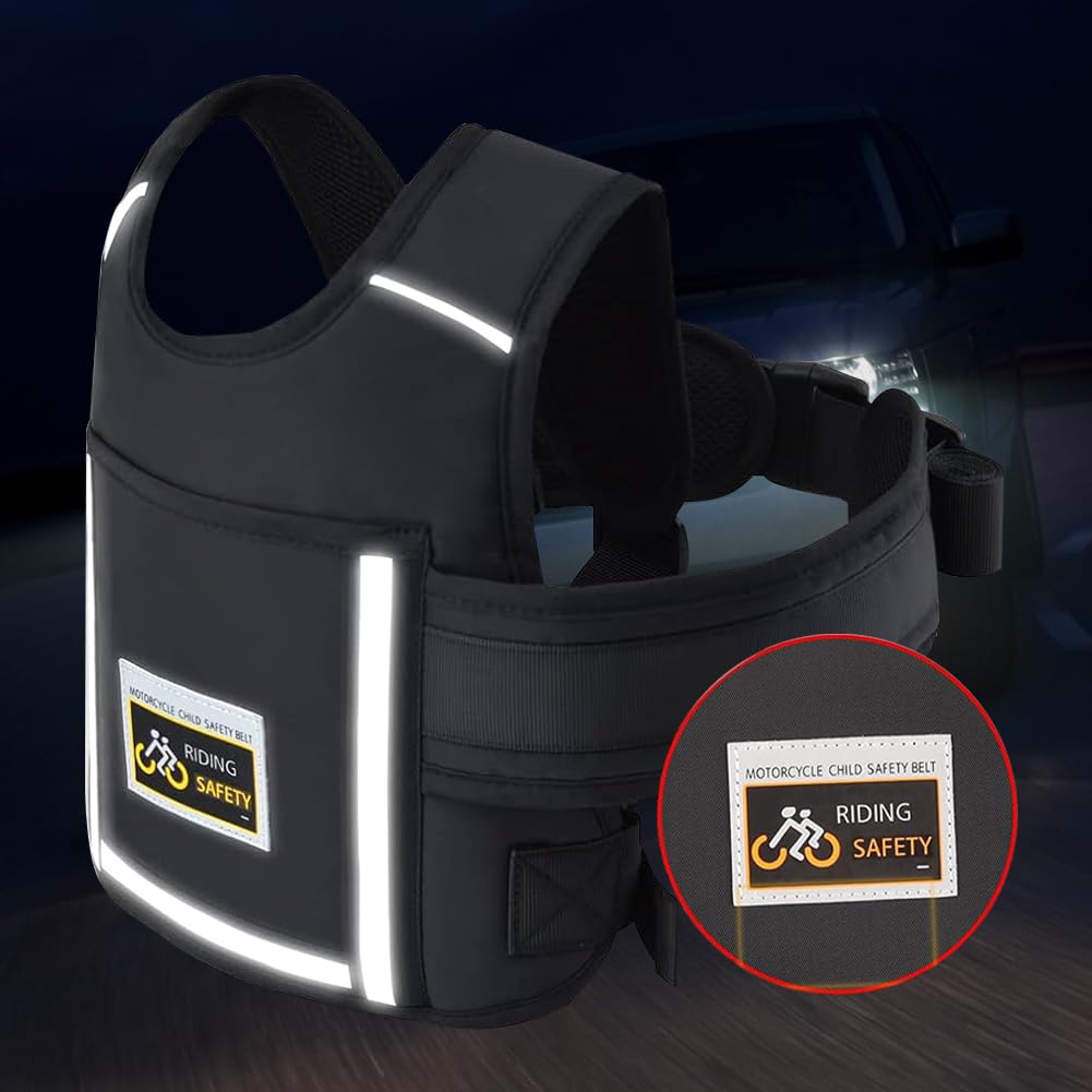 Cinturón de seguridad para moto infantil, nailon, 30 kg, capacidad de carga para moto y scooter