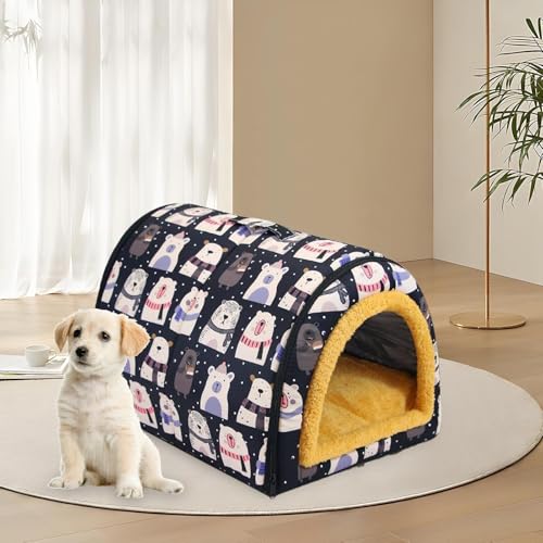 Furtryvl Hundehöhle, Haustierhaus für den Innenbereich, mit Matte, wasserdicht, abnehmbarer und waschbarer Bezug, warmes Nest für Katzen und Hunde