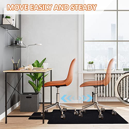 Image of Hardwood and Tile Floor Office Chair Mat, 48 inch x 36 inch Computer Gaming Rolling Chair Mat, Non-Slip Low-Pile Floor Protector, Under Desk Mat for Rolling Chair, Black Lip