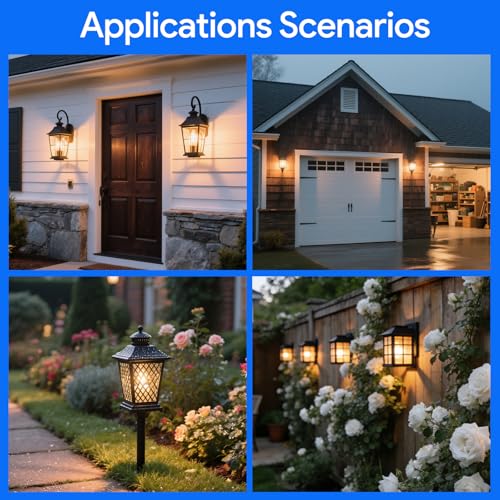 Image of Energetic 6 Pack Dusk to Dawn LED Outdoor Light Bulb, 60 Watt Equivalent(5W), 500LM, Soft White 2700K, E12 Base, Automatic On /Off Sensor Edison Filament Candelabra Bulb for Porch, Photocell Sensor ETL