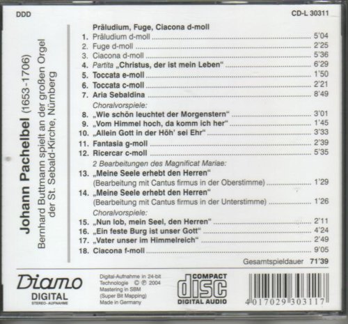 Pachelbel: Orgelwerke - Bernhard Buttmann spielt and der Orgel der St. Sebald-Kirche Nürnberg