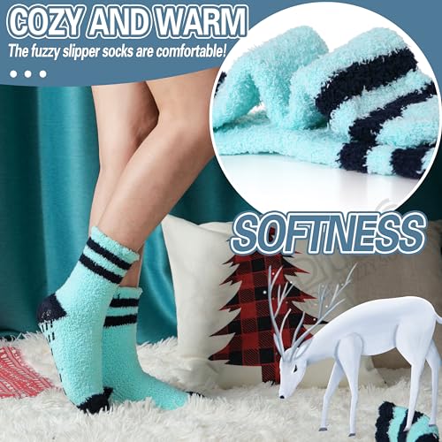 Image of EBMORE Fuzzy Socks Warm Winter Slipper Fluffy Sleep Cozy Comfy Cabin Socks for Mens Womens