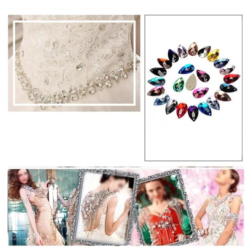 Strass à coudre orange jacinthe en larme pour customiser vos vêtements