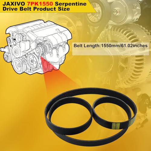Image of K070610 Serpentine Drive Belt V-Ribbed for Lexus 13-18 ES350,07-15 GS350,06-18 IS350 Highlander 3.5L,for Toyota 3.5L 13-18 Avalon,12-17 Camry,06-12 RAV4,11-16 Sienna,7PK1550