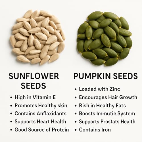 Image of BOKF Pumpkin Seeds + Sunflower Seeds Combo Pack | 100% Natural & Raw Superfoods | Rich in Protein, Fiber & Healthy Fats | Healthy Snacking & Weight Management Seeds (300g)