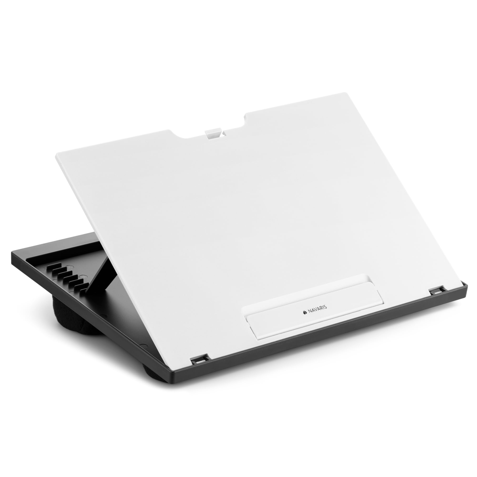 Navaris Leggio Porta Tablet e-Reader Libri Cartacei - Espositore Portalaptop Supporto PC Portatile con Cuscinetto - Bianco