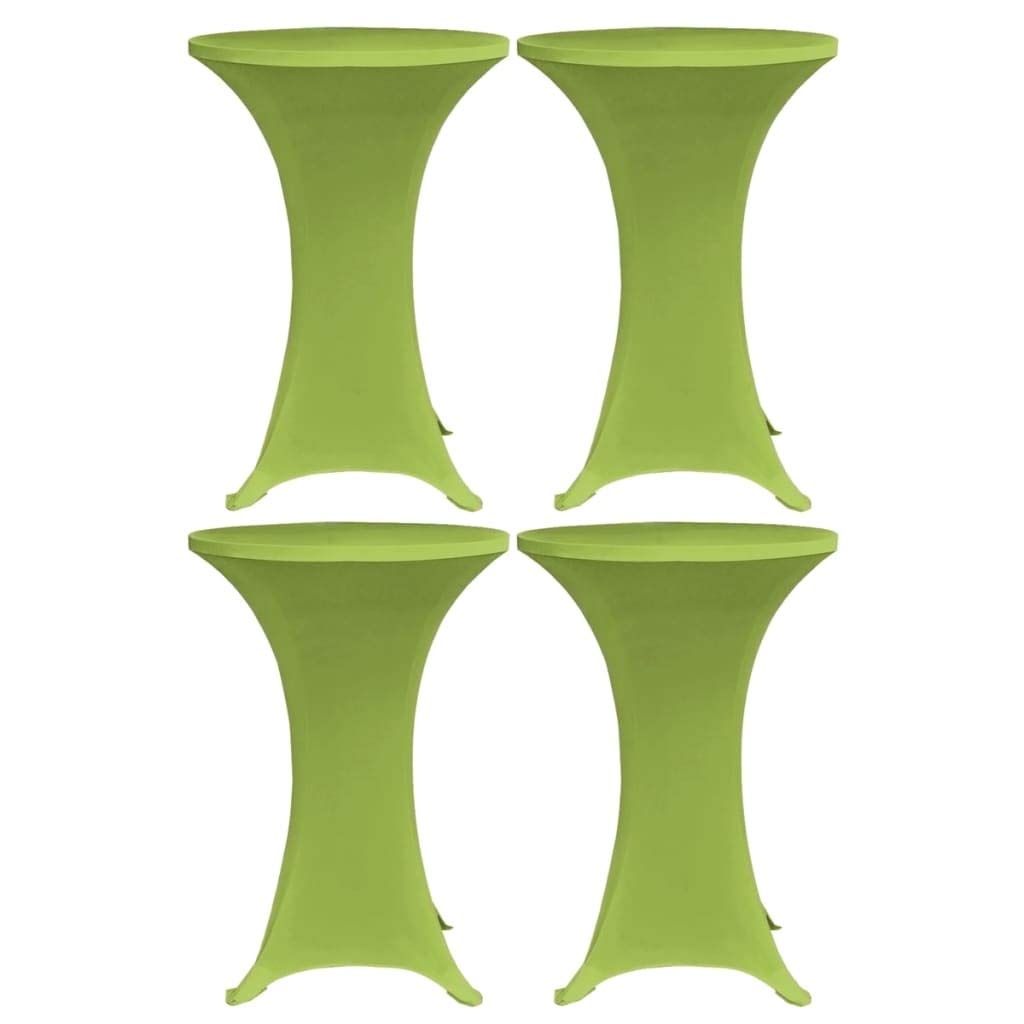 Générique Coprisedili estensibili 4 pezzi, 80 cm, colore: Verde | Tessuto elasticizzato 10% elastan, vestibilità su tavolo fino a 120 cm, lavabile a 40 °C, per feste e reception
