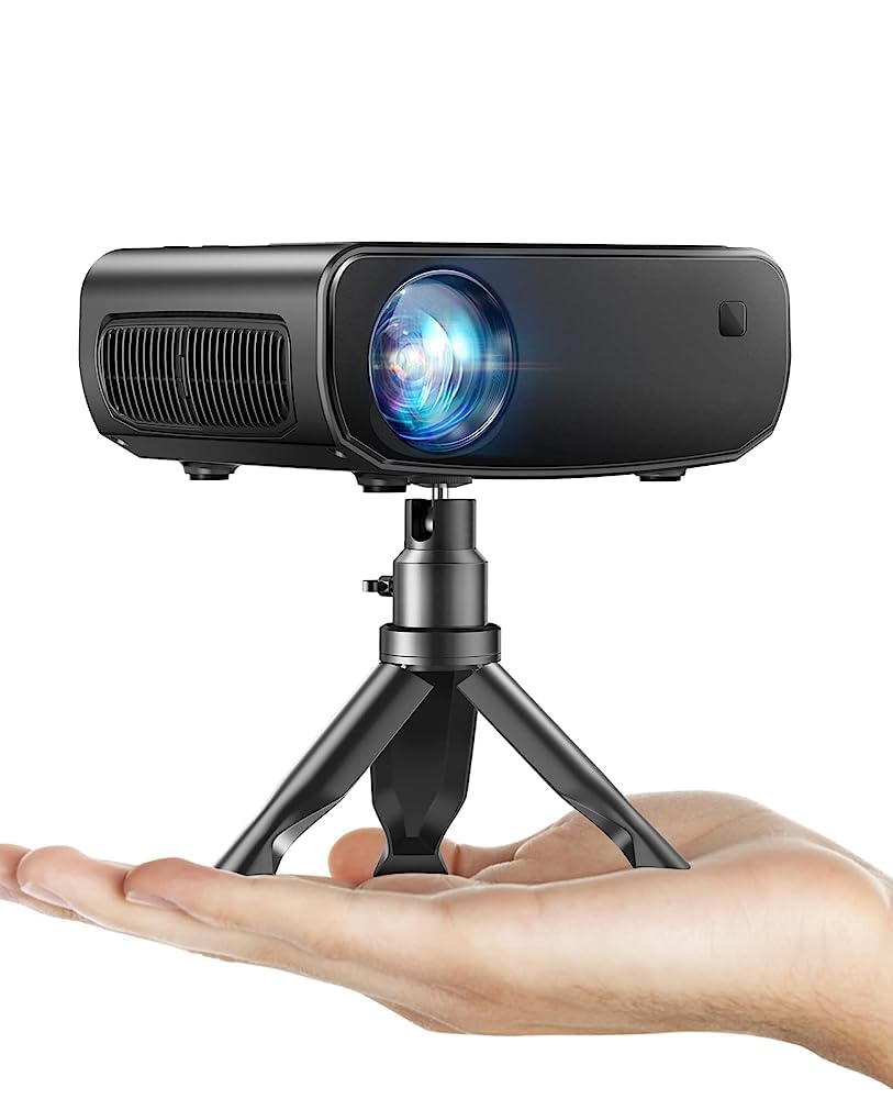 ELEPHAS Projector with 5G WiFi - Mini Portable Projector with Tripod, Supports 30-200 Inches Display, 1080P Video Home Theater Projector Compatible with TV Stick, HDMI, USB, Smartphone