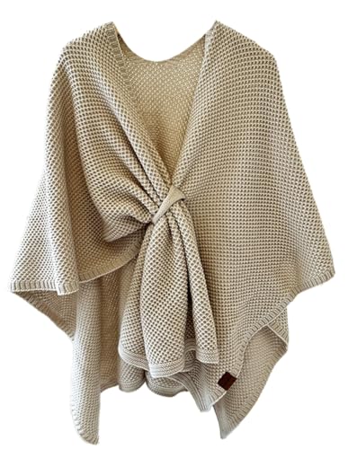 Epsion Women's Shawl Wraps Knitted Sweater Scarf Solid Color Knotted Lightweight Outwear Shoulder Scarf