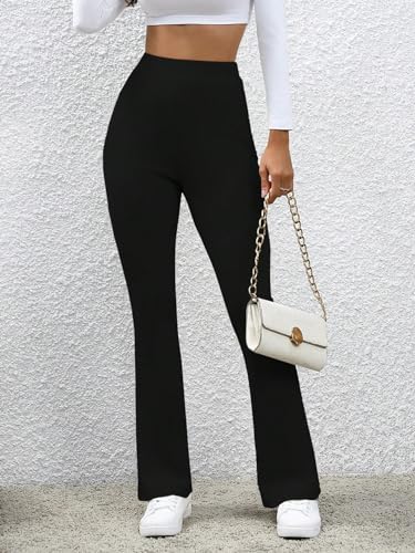 SweatyRocks Women's Casual Flare Pants High Wasited Office Work Pants Bell Bottoms4