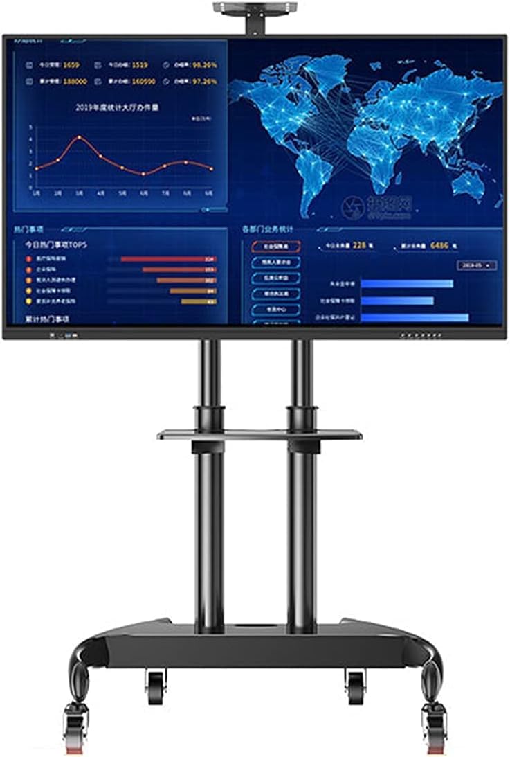 OLSKFUH Rolling Tv Stand, Mobile Tv Cart, Mobile Tv Stand, Tv Cart Stand For Tv Screens With Shelves,