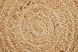 -LUXOR- living Teppich Mamda - Runder Jute Teppich alle Wohnbereiche oder als Dekoelement - Uni Farben Boho Naturteppich - aus Jute und Baumwolle 60 cm rund