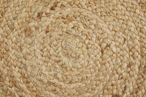 -LUXOR- living Teppich Mamda - Runder Jute Teppich alle Wohnbereiche oder als Dekoelement - Uni Farben Boho Naturteppich - aus Jute und Baumwolle 60 cm rund