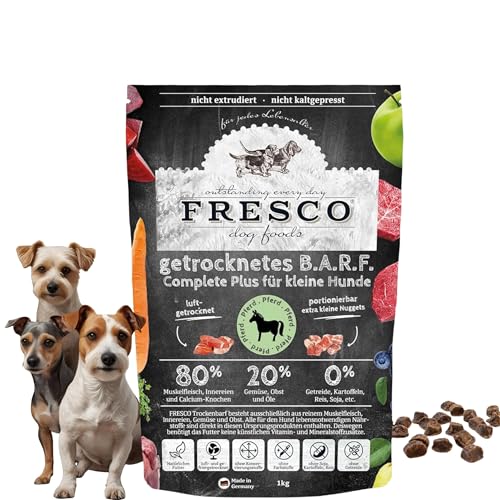 FRESCO Dog | Für kleine Rassen | Complete Plus Trockenbarf Pferd 2,5kg | Barf Trockenfutter aus frischem Fleisch, Obst und Gemüse | 100% natürliche Zutaten | ohne künstliche Zusätze
