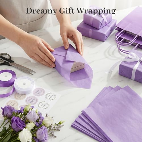 Image of Koogel 330 Sheets Light Purple Tissue Paper, 14 X 10 inches