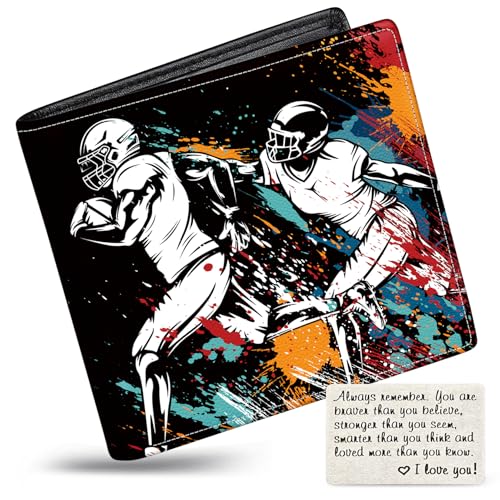 Image of Boys Wallet for Kids, Teen Boy Athletes Wallets 9-12 8-10 8-12, Cool Novelty Leather Bifold Rfid Blocking Purse Coin Pocket Zipper Id Window for Children Men Male Youth Guys Birthday Gifts