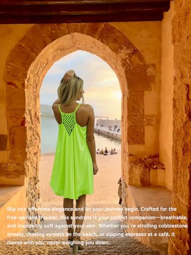 Image of Women's Chiffon Summer Casual Sundress Spaghetti Strap Tank Beach Dresses Bathing Suit Coverup