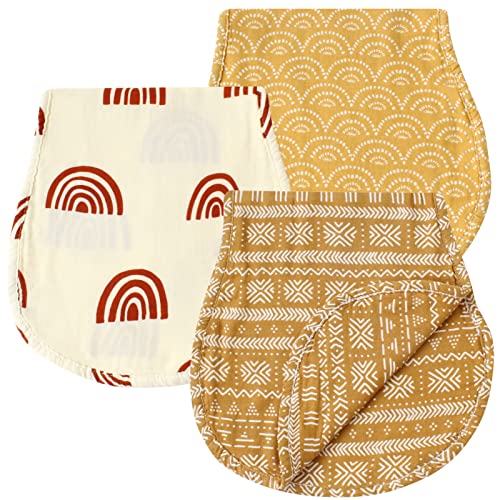 Image of LifeTree Muslin Baby Burp Cloths - Ultra Soft 3 Pack Viscose from Bamboo Cotton Large 22'' by 10'' Absorbent Milk Spit Up Rags - Burping Cloths for Newborn, Girls Boys