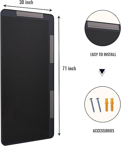 Miniatura 6 de Easly Espejo arqueado extra grande de longitud completa de 71 x 30 pulgadas, espejo inclinado para montar en la pared, marco de aleación de