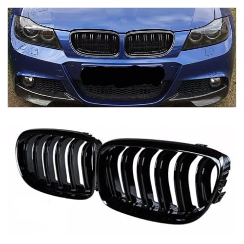 Grille Calandre Avant Double Lattes pour BMW E90 E91 LCI Pare-choc Refroidissement Optimisé