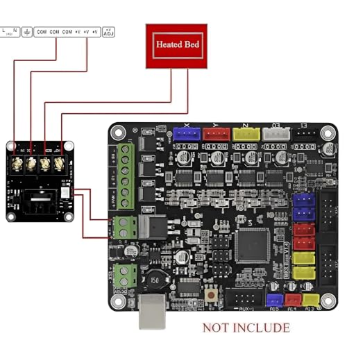 Image of Robocraze 3D Printer Add-On Heated Bed Power Expansion Module for Hot Bed High Power Module Mos Tube with Cable for 3D Printer Project