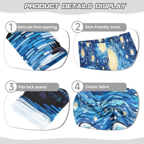 Toddler Girls Leggings Printed Yoga Pants Leggings Village Starry Sky for Kids3