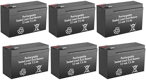 12v 7.5Ah recargable sellado plomo ácido batería de alta tasa Set de seis